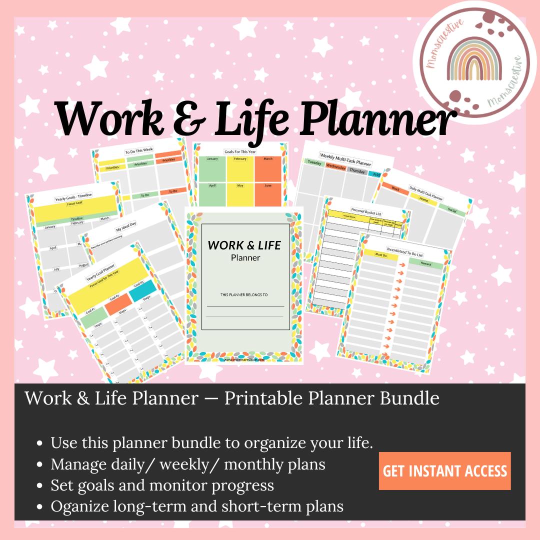 Work & Life Planner: Printable Organizer Bundle (instant Download) - Etsy