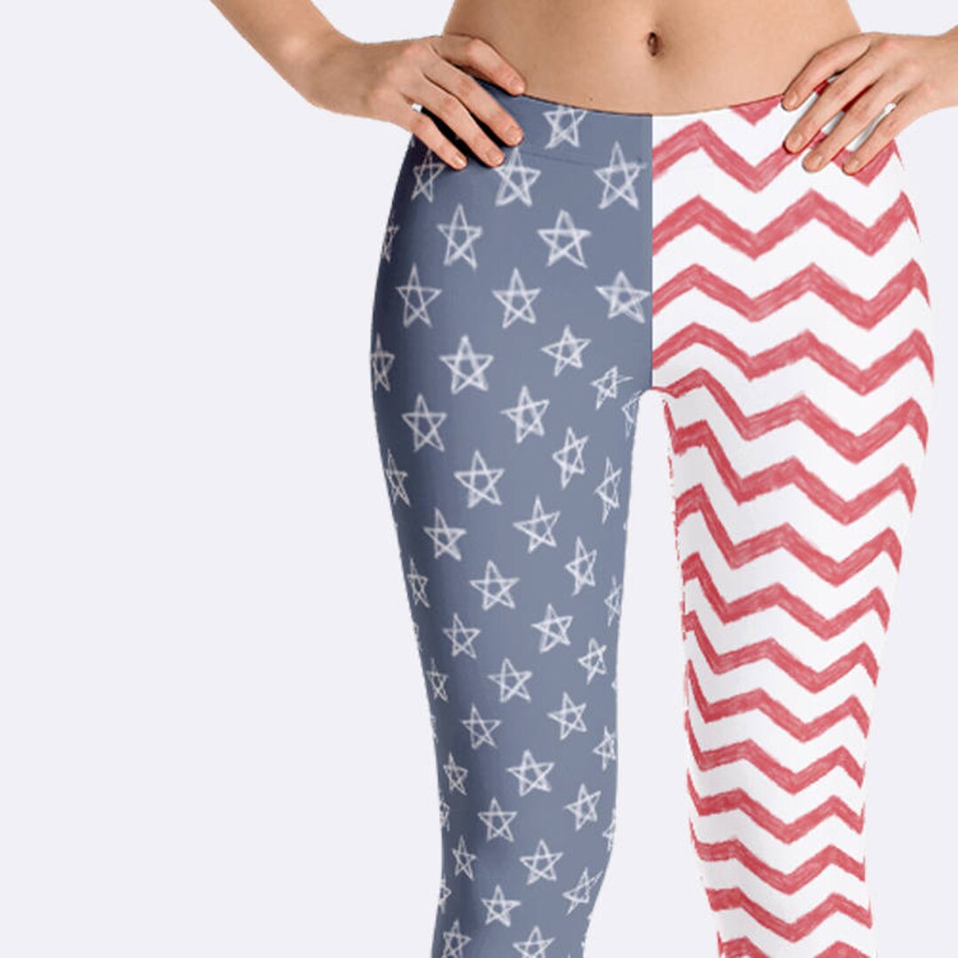Patriotic Leggings American Flag Leggings America Leggings Etsy