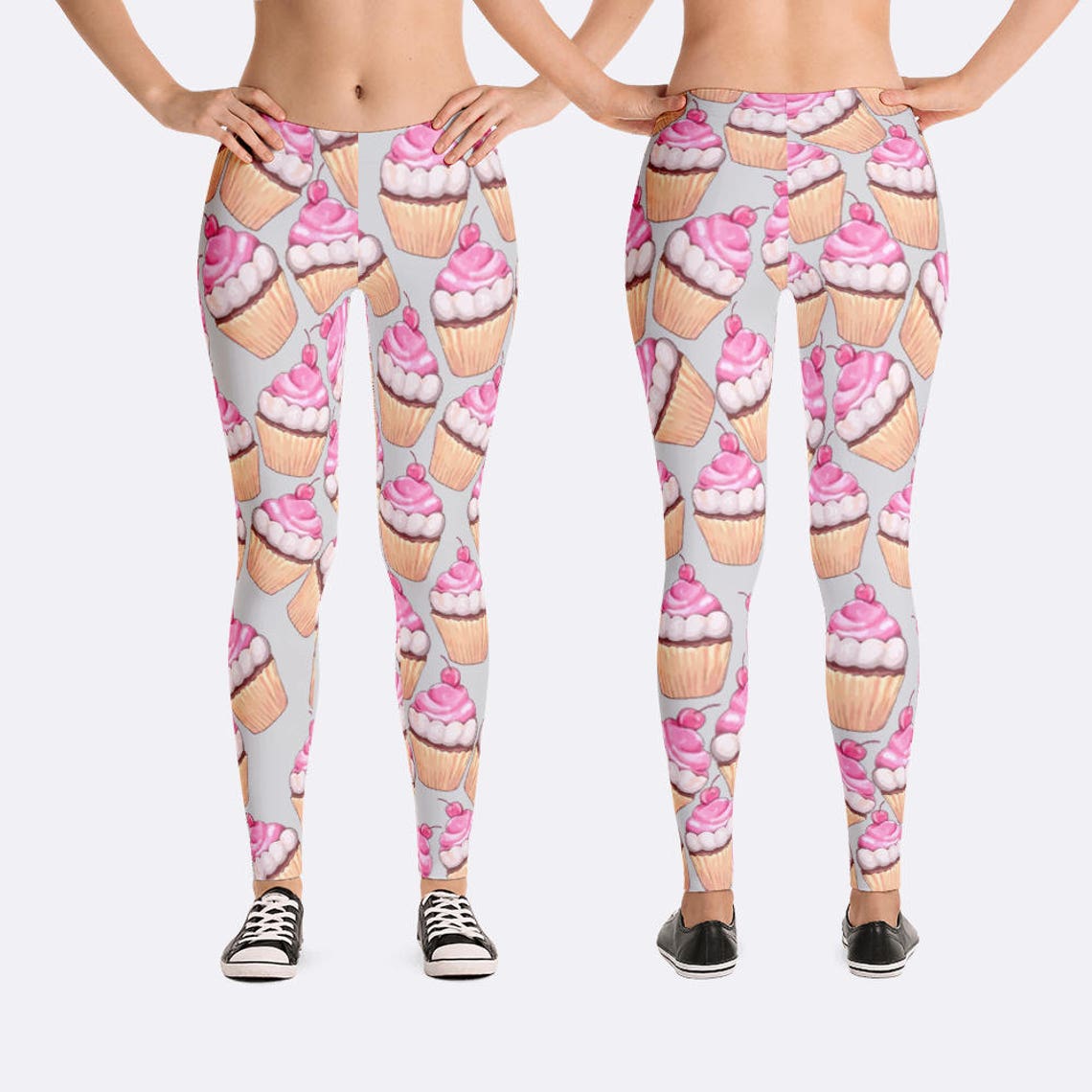 Pattern Print Dessert Cupcake Women Leggings