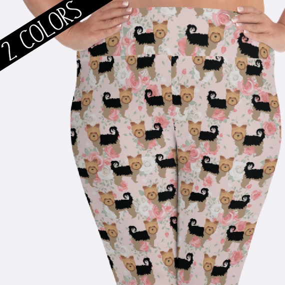 yorkie print leggings