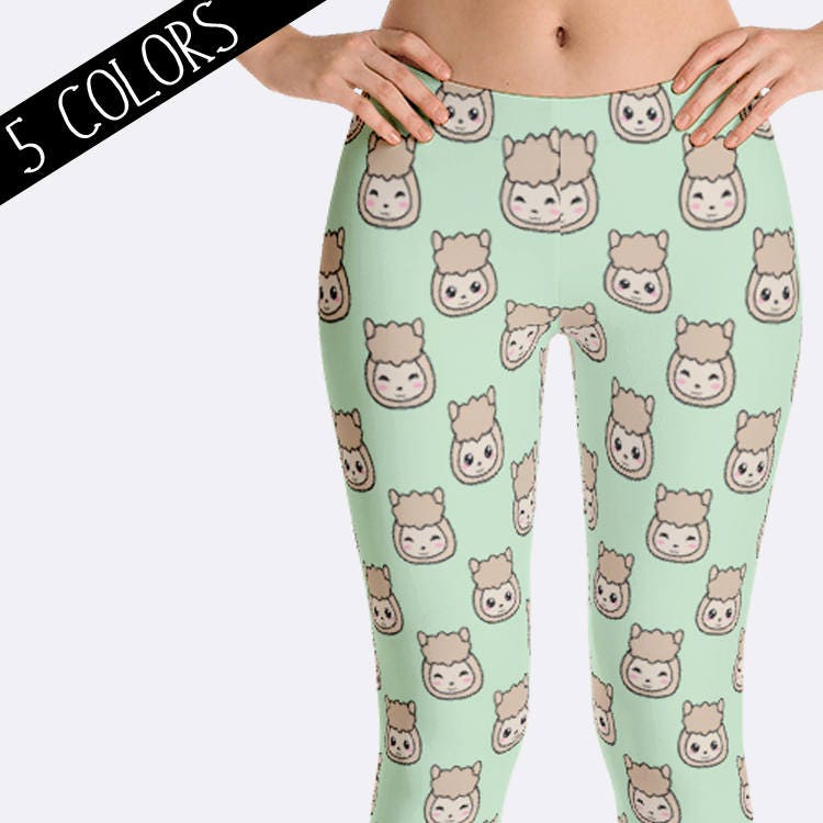 Llama Leggings Animal Leggings Ladies Leggings Unique Etsy