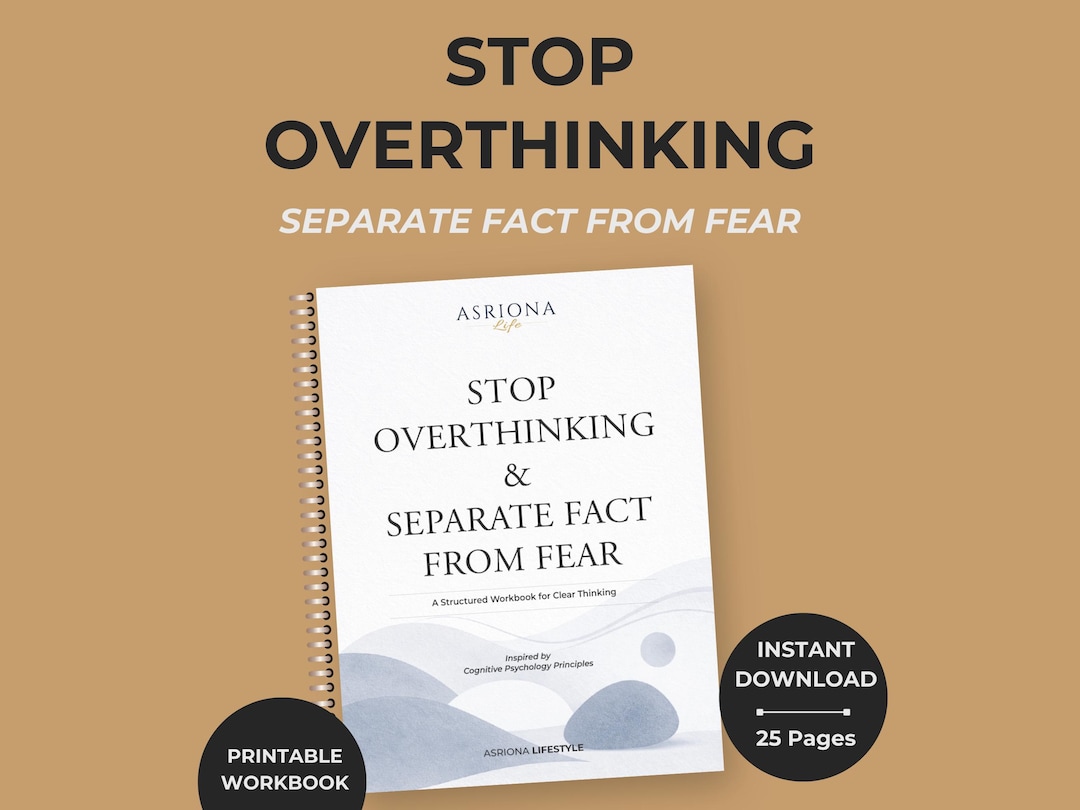Stop Overthinking Workbook | Fact Vs Fear Thought Journal | Anxiety ...