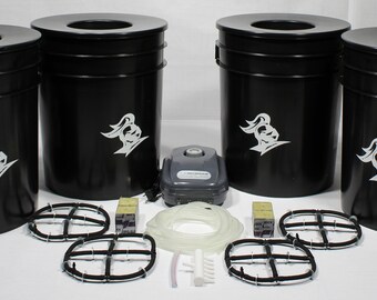 4 Bucket 5 Gallon Deep Water Culture (DWC) Hydroponic System Kit Grow Bucket
