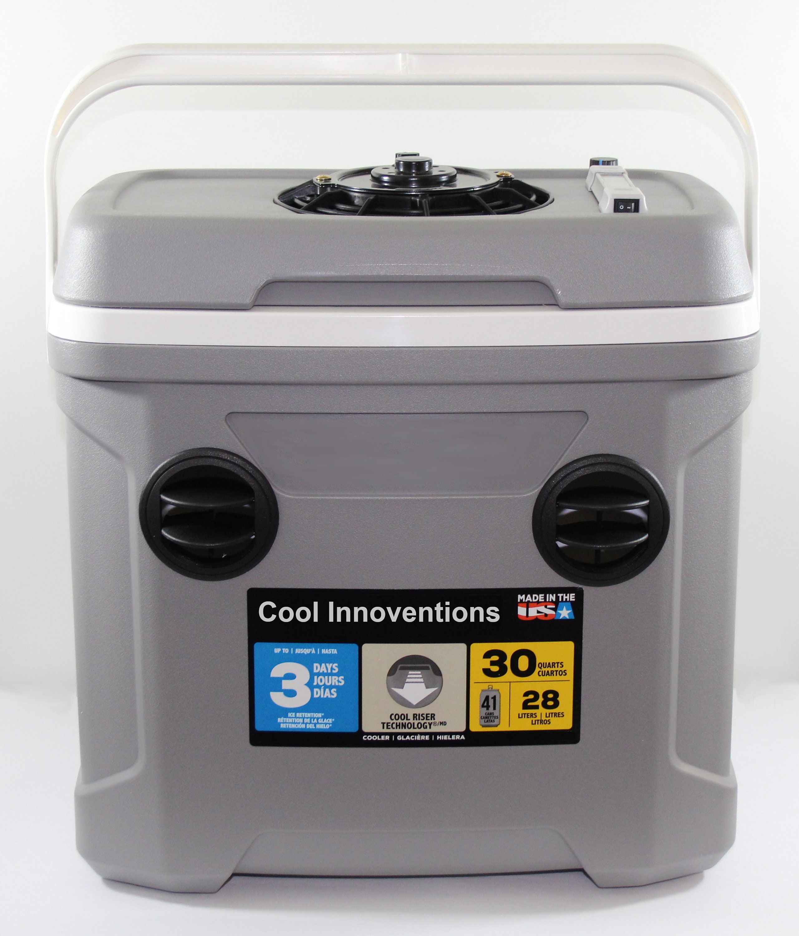 12V Portable Air Conditioner Cooler 30 Quart 560 CFM Digital Multi Speed Fan  12 Volt green, Gray & Beige 