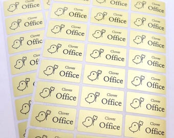 Waterproof GOLD Name Sticker Medium Size ONE ICON Design (120 Stickers)