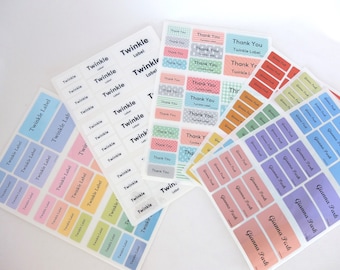 Waterproof Mixed Sizes Name Sticker(81 Stickers)