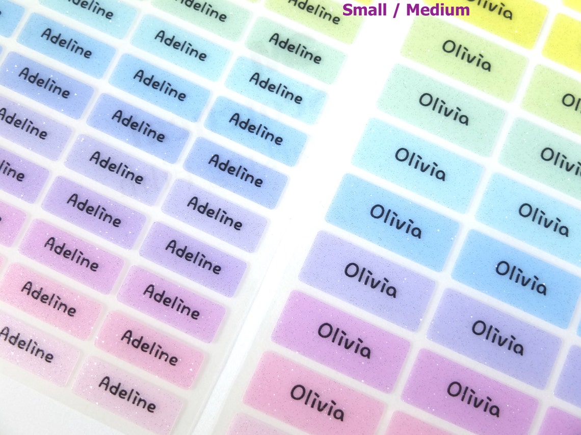 CLEAR PEARL PASTEL Name Sticker small / Medium / Flower Etsy