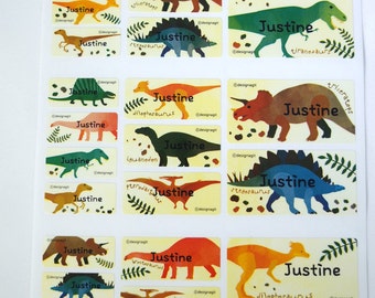 Waterproof Dinosaur Mixed Sizes Name Sticker (81 Stickers)