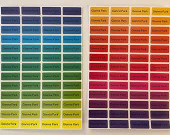 Waterproof VIVID Name Stickers Small Size MIXED DESIGN (156 stickers)