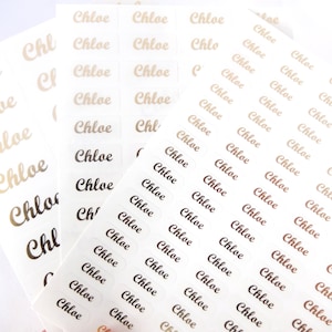 Special Gold Clear name Stickers (Waterproof)