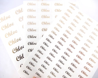 Special Gold Clear name Stickers (Waterproof)