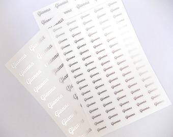 Special Silver Clear name Stickers (Waterproof)