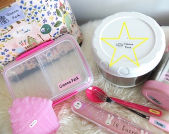 Waterproof CLEAR Name Sticker Medium Size MIXED DESIGN (120 stickers)