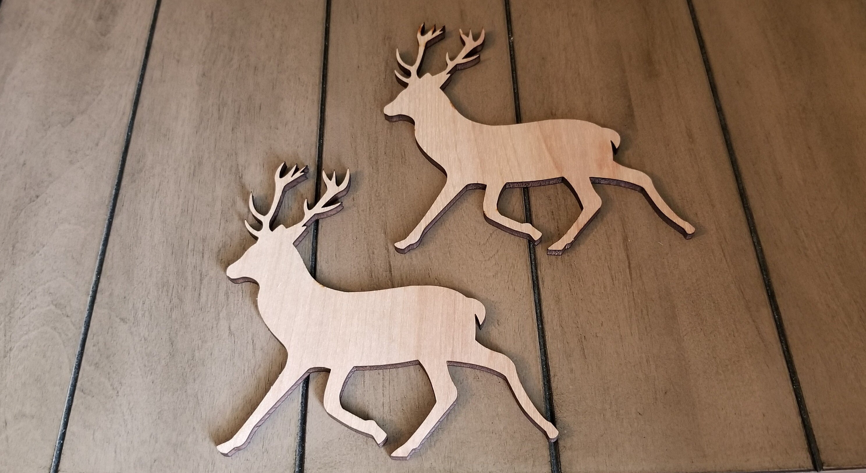 Conjunto de 2 Renos de madera Artesanía de Navidad | Etsy