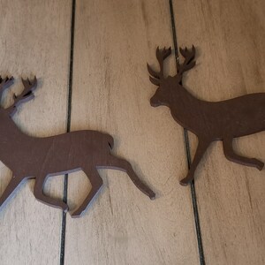 Conjunto de 2 Renos de madera Artesanía de Navidad | Etsy