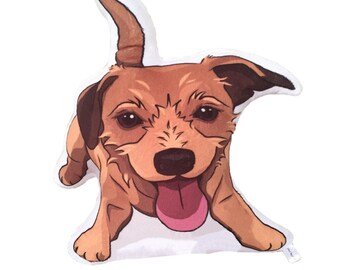 Terrier Mix Pillow Etsy