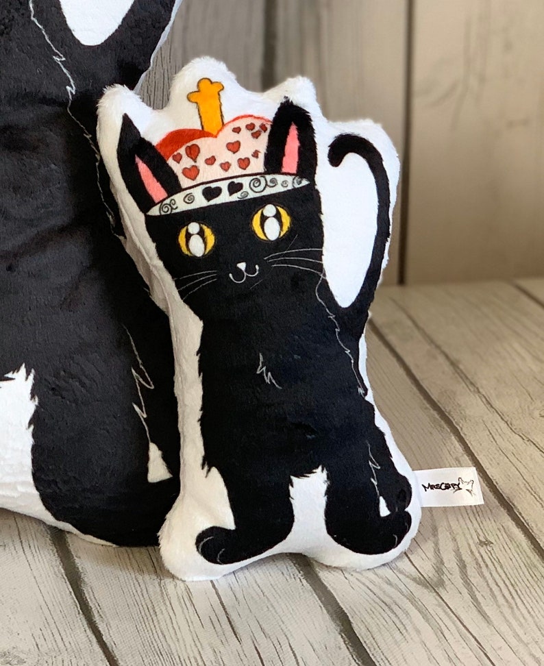 Black Cat Plush Pillow Kids Artwork Plushie Black Cat Softy Etsy