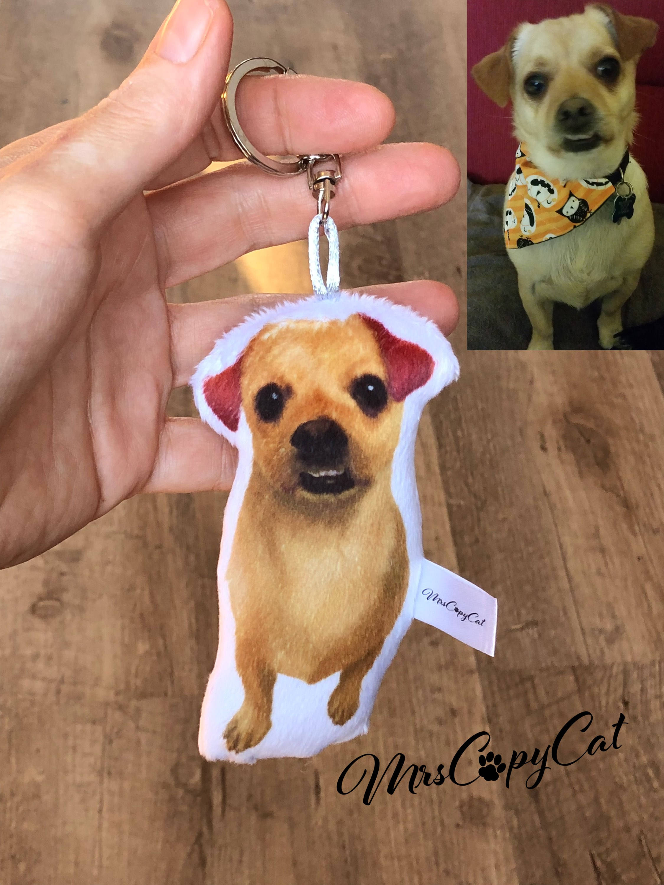 Pet Portrait Keychain Dog Pillow Keychain Cat Plush Keyring Etsy