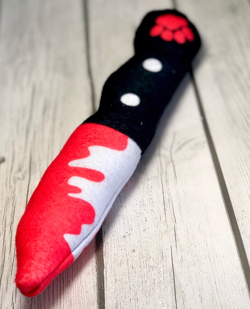 Knife Dog Toy Bloody Knife Squeaky Toy for Small Dogs Handmade Etsy