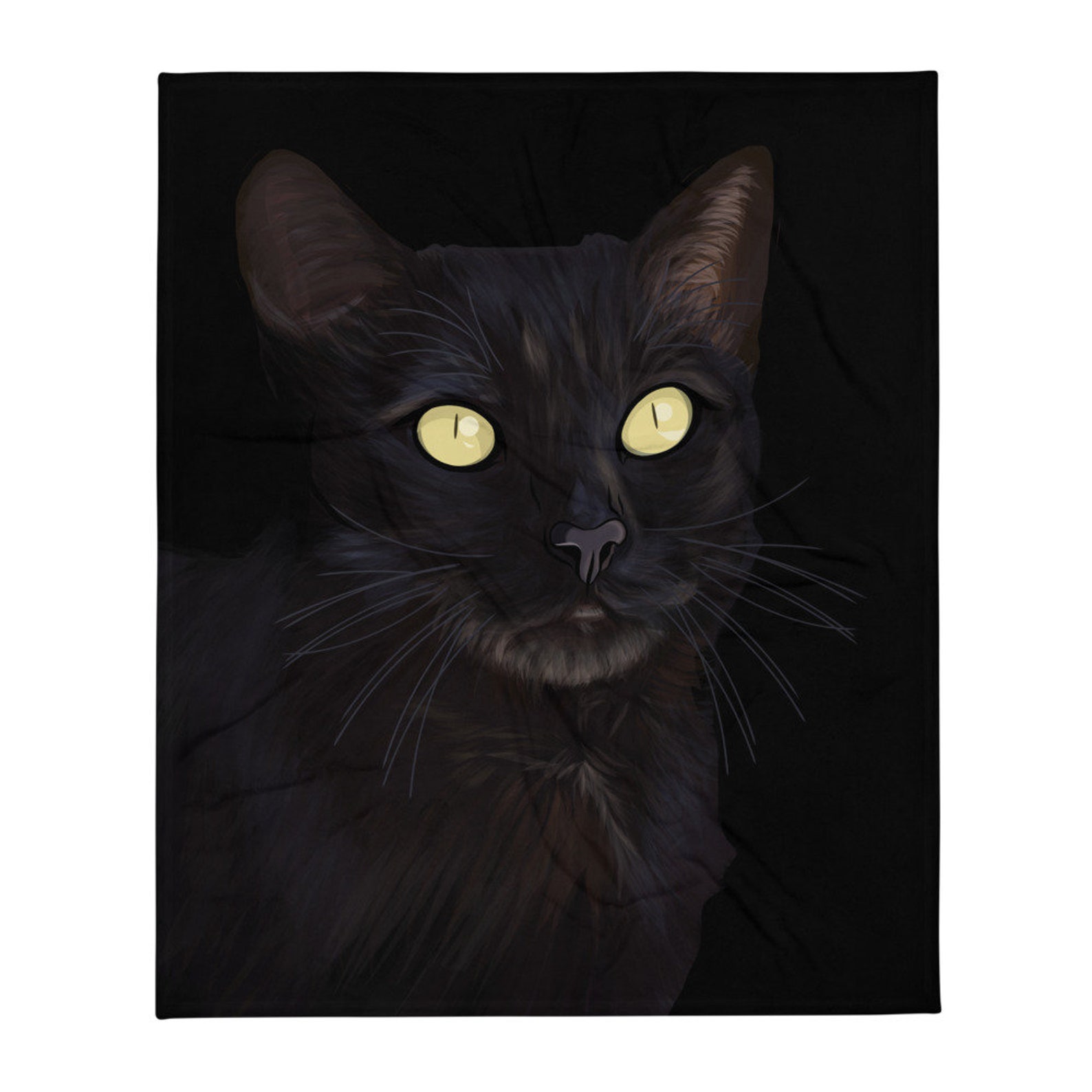 Black Cat Blanket Hidden Black Cat Throw Blanket Cat Minky Etsy