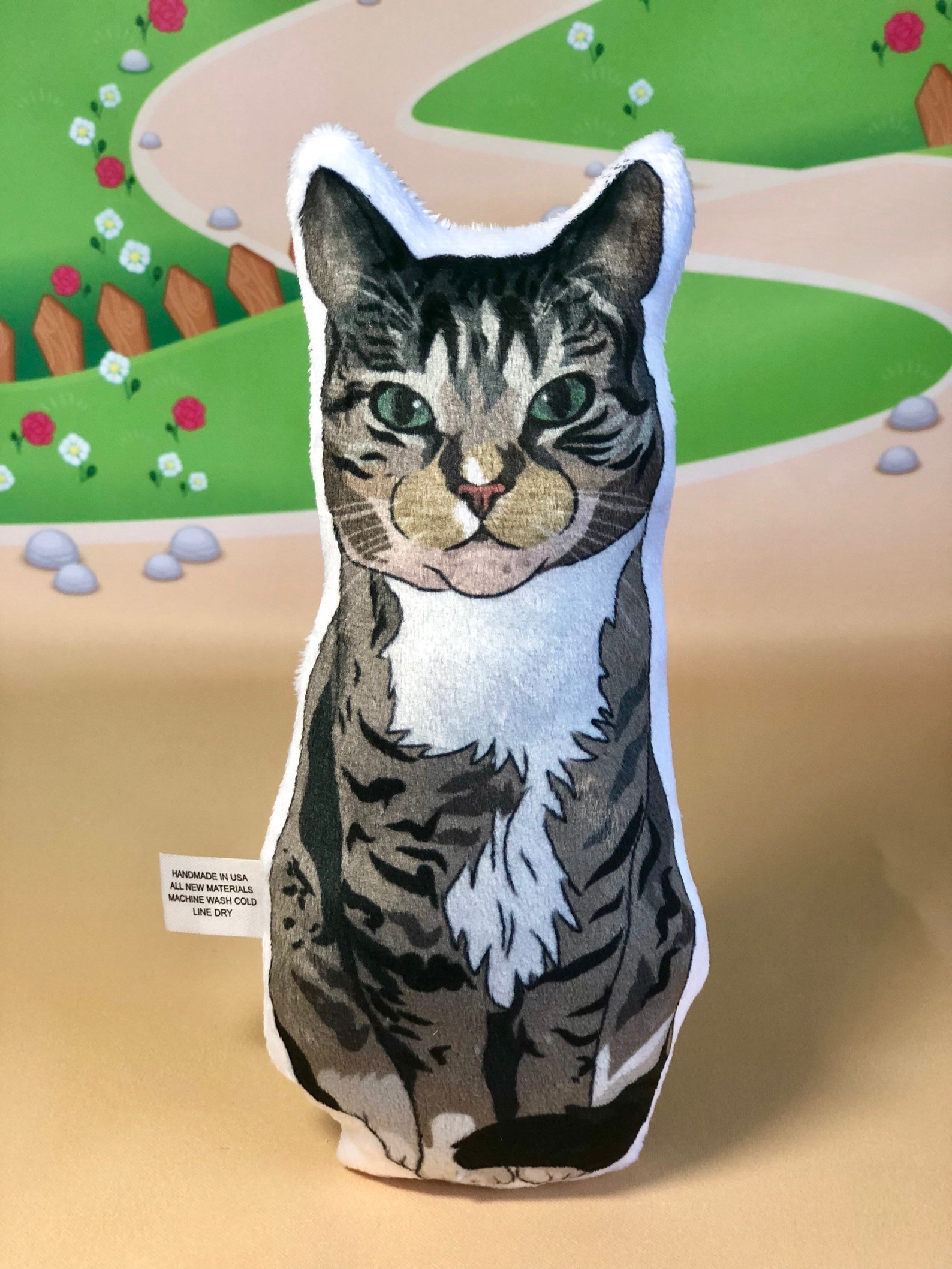 Gray Tabby Cat Pillow Cat Shaped Plush Pillow Striped Cat Mean Etsy