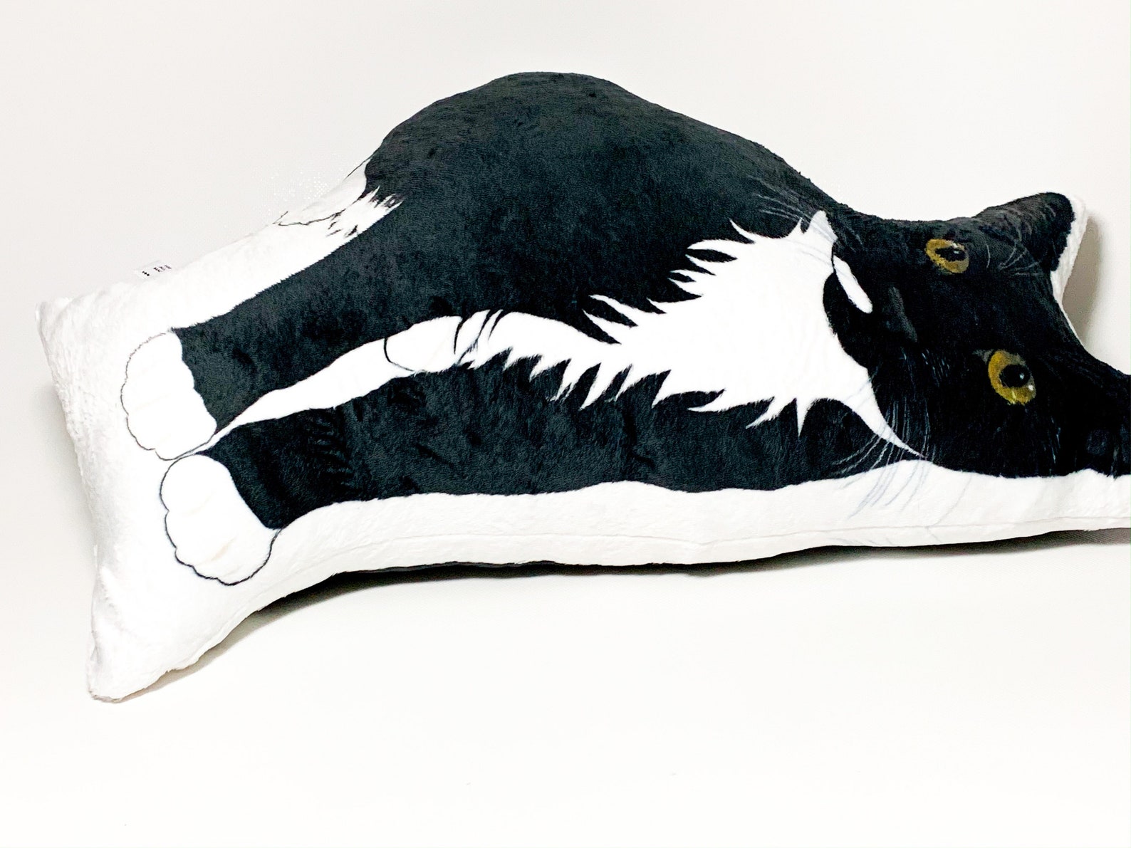 Tuxedo Cat Plushie Cat Shaped Plush Pillow Black and White Cat Etsy