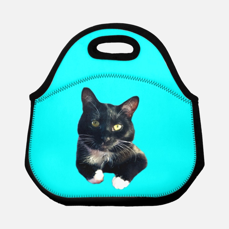 Custom Pet Lunch Tote or Lunchbox Custom Cat Lunch Bag Custom Dog Lunch Bag Pet Photo Lunch Tote neoprene Lunch Tote for Pet Lovers