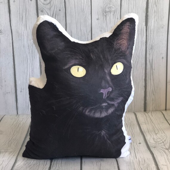 Black Cat Pillow Cat Plush Pillow Cat Lover Gift Small Cat Etsy