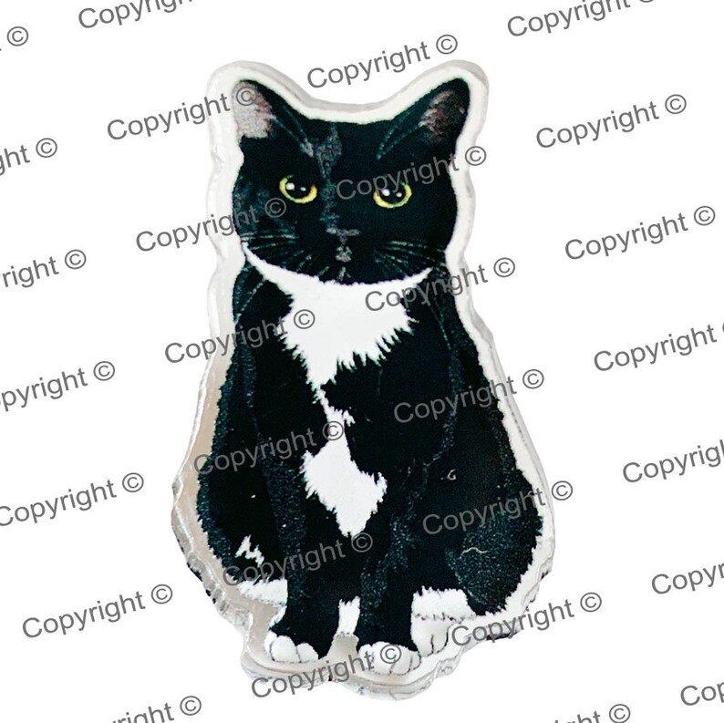 Tuxedo Cat Pin Cat ACRYLIQUE Pin Cat Pin Tuxedo Cat Lovers Cat Mom Cat Dad Cool Cat Stuff Tuxedo en forme de Pin Tuxedo Broche Chat Pinback Button image 2