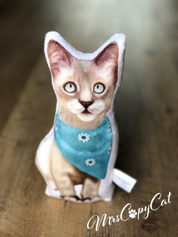 Cat Plush Pillow Lynx Point Siamese Kitten Cat Shaped Throw Etsy