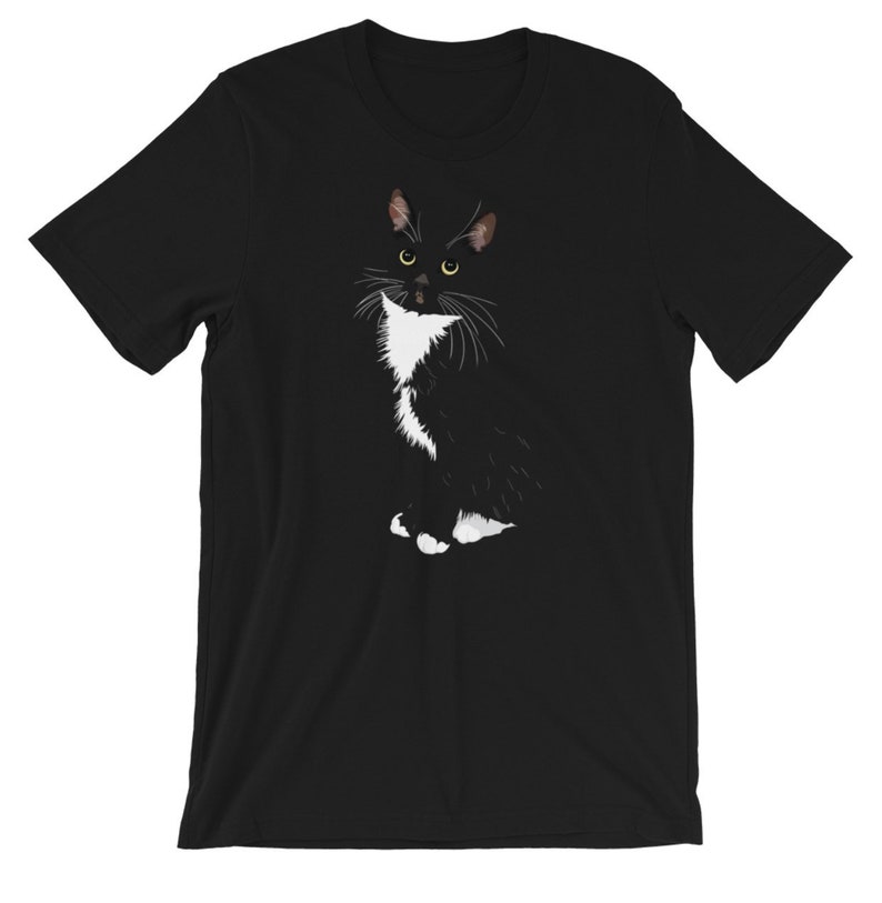 Tuxedo Cat T Shirt
 Tuxedo Cat T Shirt Men s Black and White Cat Shirt Cat