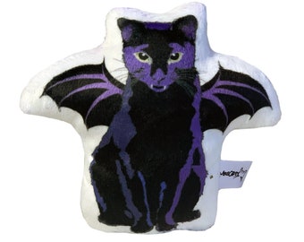 Bat Cat Plushie MINI Plush Vampire Bat Halloween Plush Halloween Lovers Black Cat Stuff Cool Cat Stuff Halloween Decor Mini Stuffed Toy