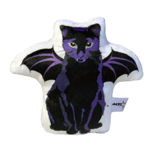 Bat Cat Plushie MINI Plush Vampire Bat Halloween Plush Halloween Lovers Black Cat Stuff Cool Cat Stuff Halloween Decor Mini Stuffed Toy