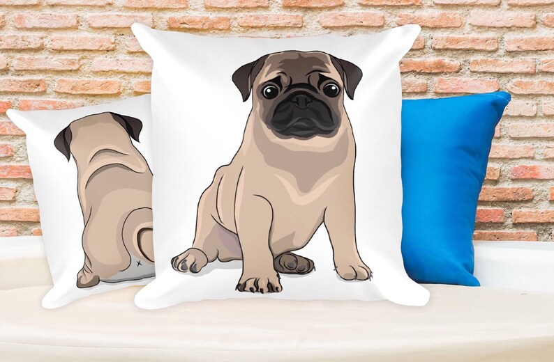 Pug Pillow Cute Pug Puppy Pillow Puggle Lover Gift Pug Mom | Etsy