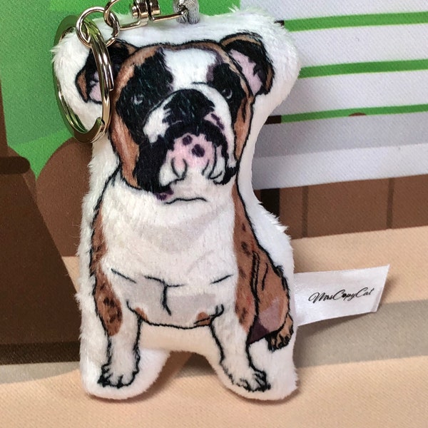 Englisch Bulldog Keychain, Dog Pillow Keychain, Cute Dog Gift, Bulldog Gifts, Bulldog Plush, Stuffed Dog, Backpack Buddy, Bulldog Mama