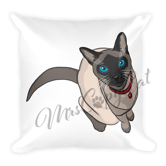 Siamese Cat Pillow Cat Pillow Pet Cat Name Pillow Cat Lover Etsy