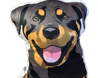 Rottweiler Plush Pillow BIG Dog Shaped Pillow Rottweiler Pillow Rotti  Gift Rottweiler Rescue Dorm Room Decor Kids Dog Pillow Stuffed Dog