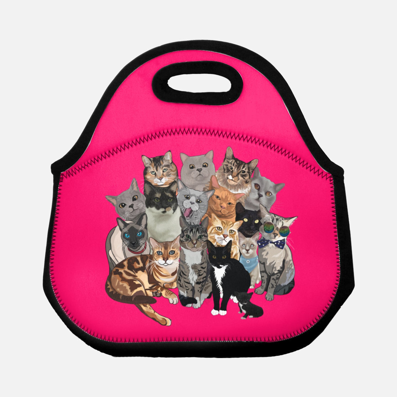 Cats Lunch Bag Cats Lunch Tote Neoprene Lunch Tote Cat Breeds Etsy
