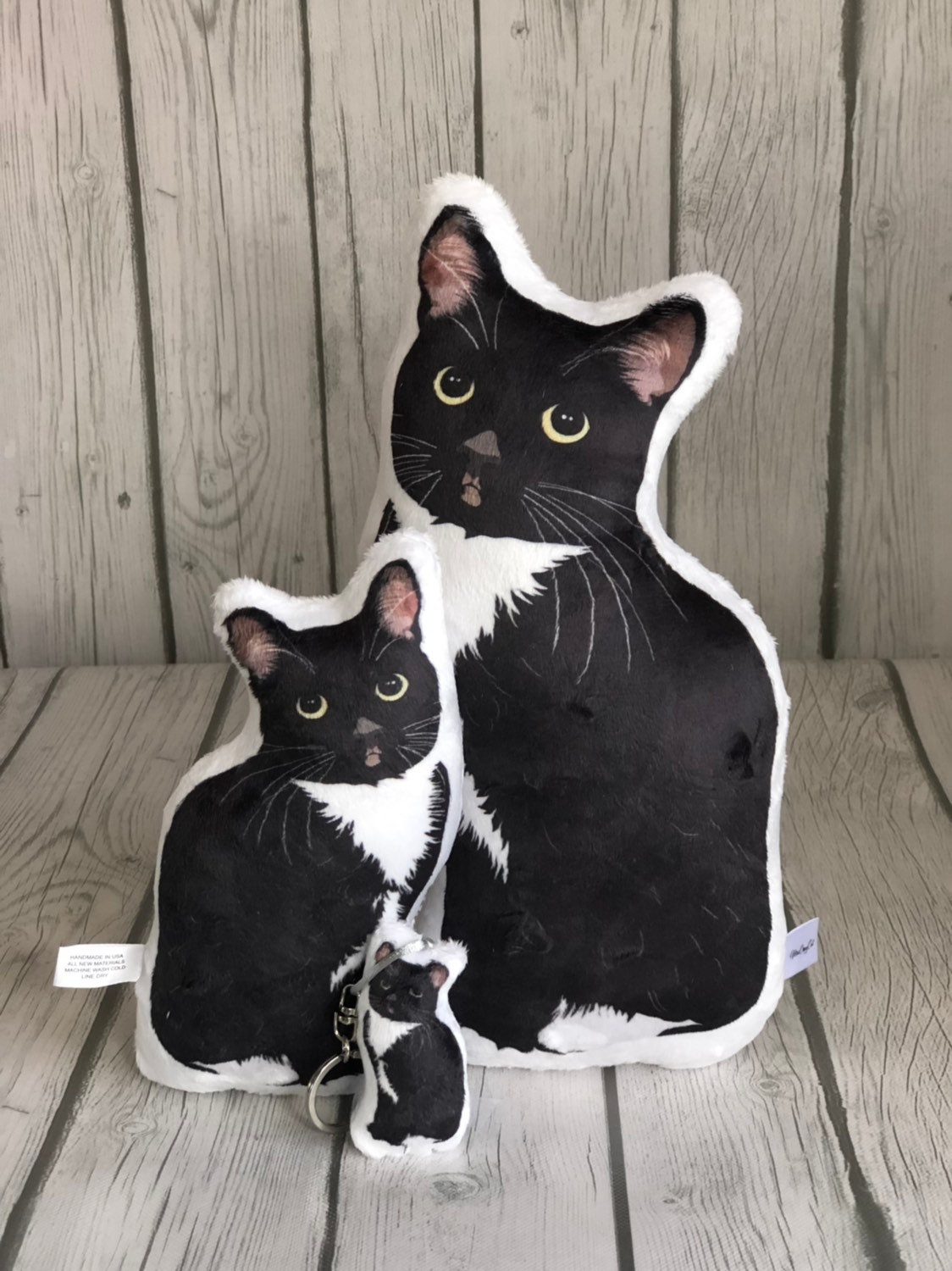 Tuxedo Cat Pillow Cat Shaped Plush Pillow Black and White Cat Etsy