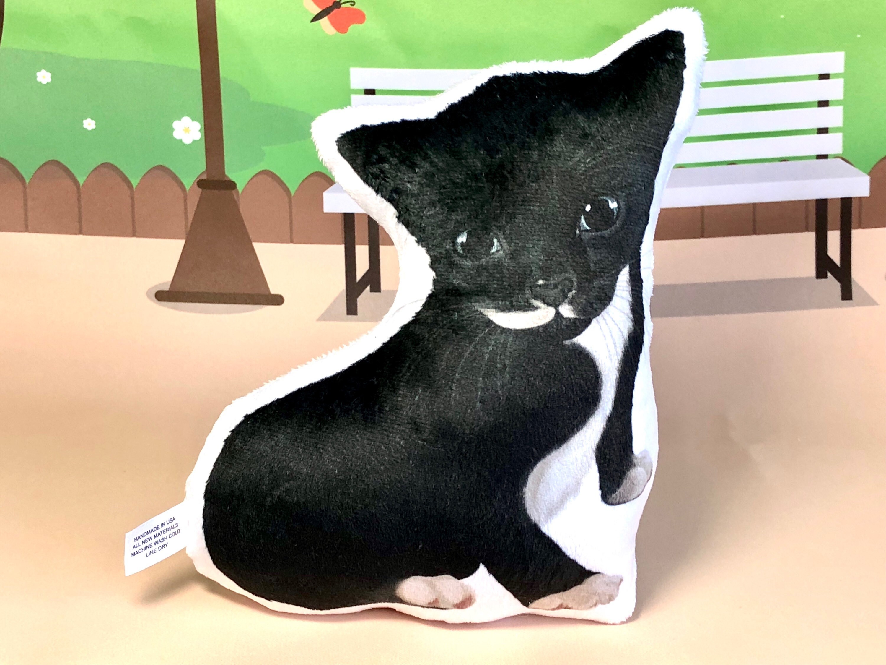 Tuxedo Cat Plush Pillow Tuxedo Kitten Pillow Pet Half Mustache Etsy