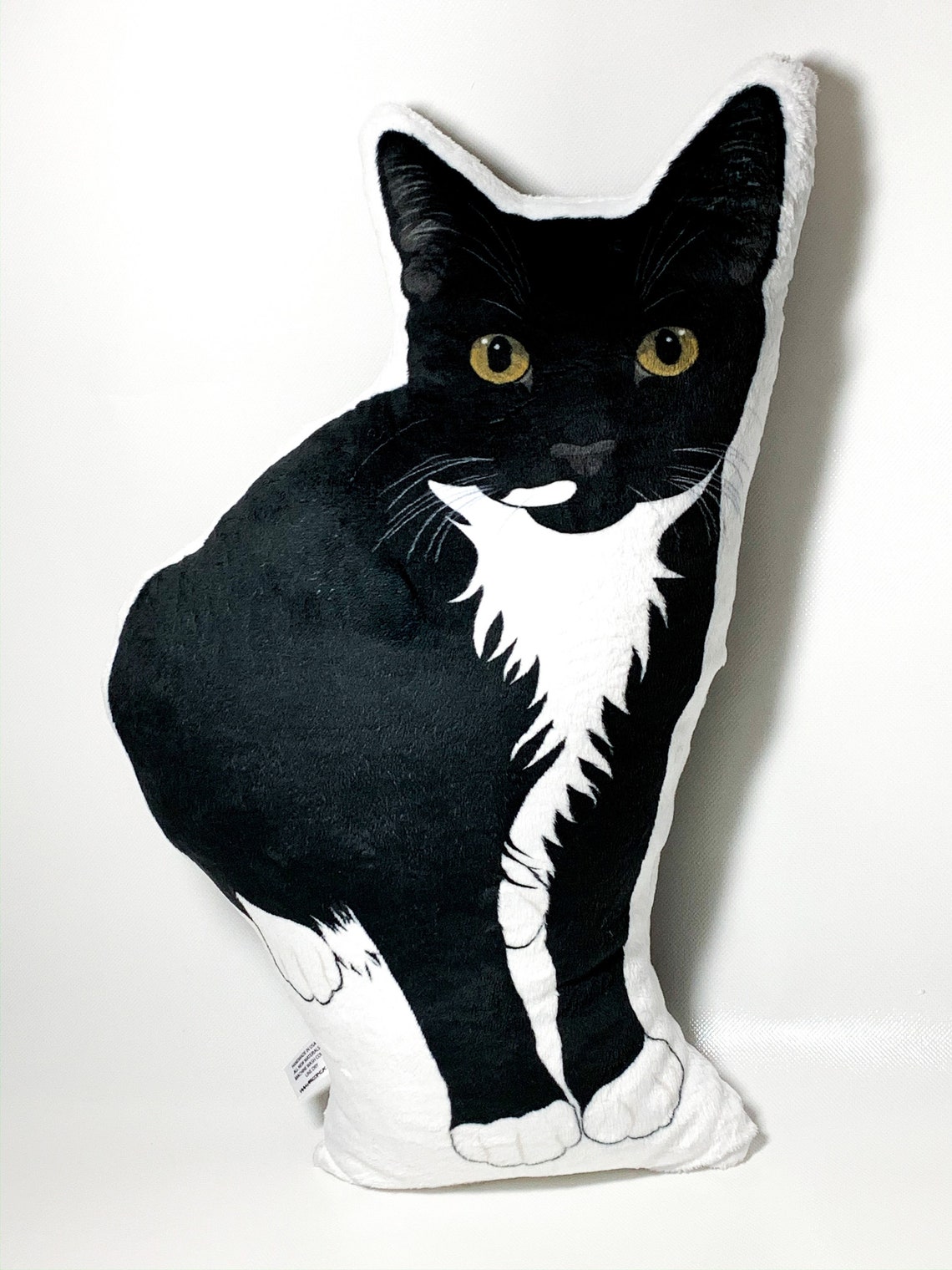 Tuxedo Cat Plushie Cat shaped Plush Pillow Black and White Cat Etsy