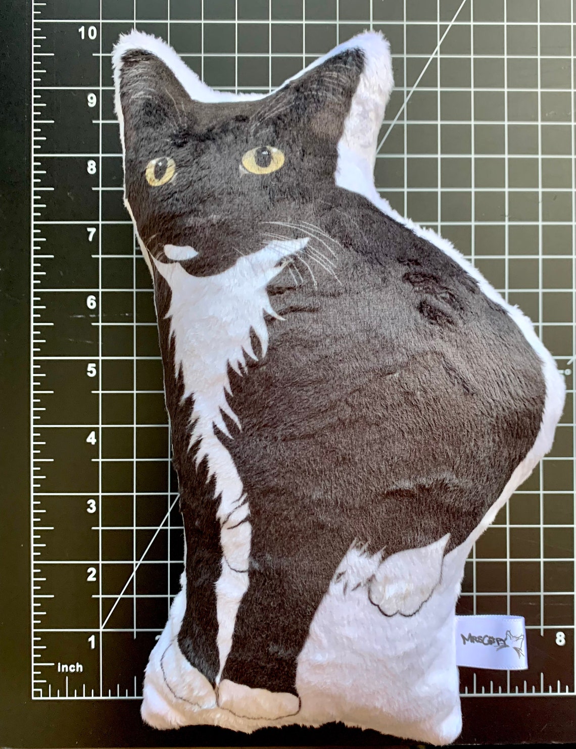 Tuxedo Cat Plushie SMALL Cat Shaped Plush Pillow Black and Etsy