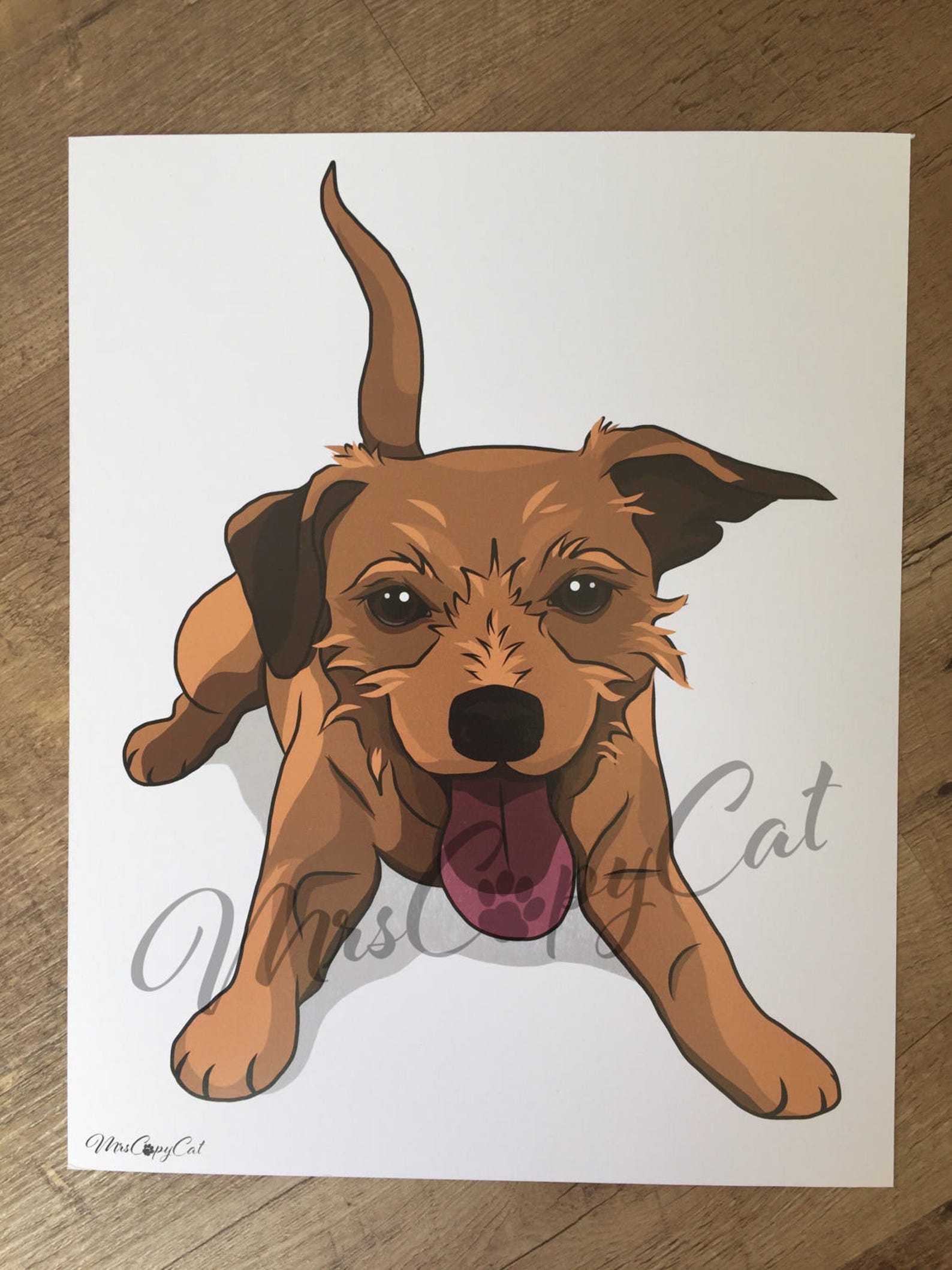 Terrier Mix Art Print Funny Dog Poster Kids Wall Art Nursery Etsy