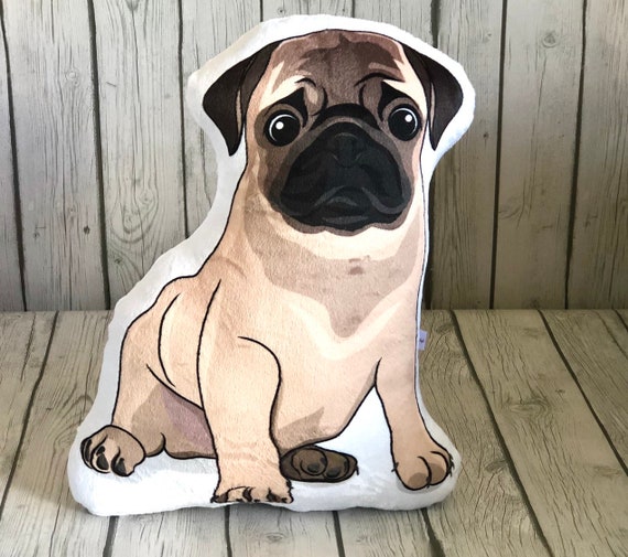 pug plush pillow