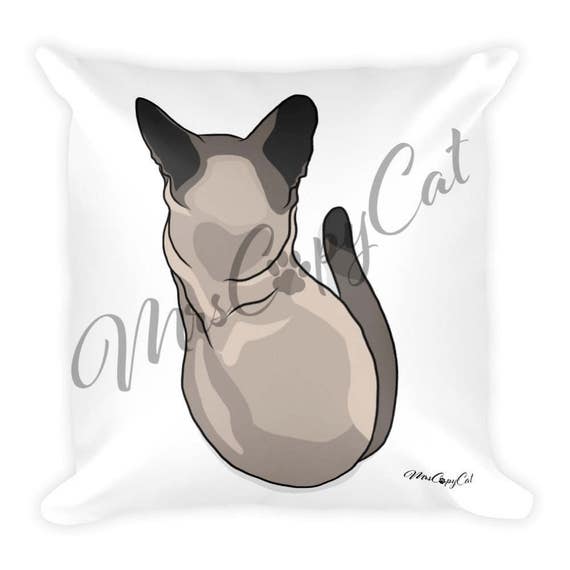Siamese Cat Pillow Cat Throw Pillow Siamese Cartoon Cushion Etsy