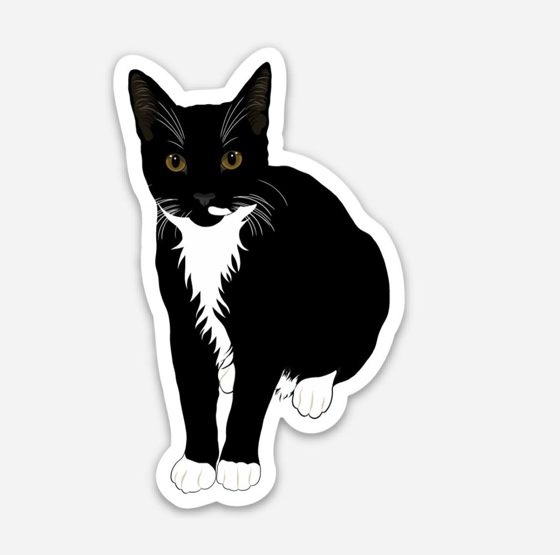 Tuxedo Cat Sticker Cat Vinyl Sticker DIE Cut Cat Sticker Etsy
