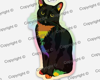Tuxedo Cat Sticker Pride Sticker Queer Trans Gay LGBTQ+ Stickers Rainbow Cat Sticker DIE Cut Vinyl Sticker Waterproof Sticker Pride Ally