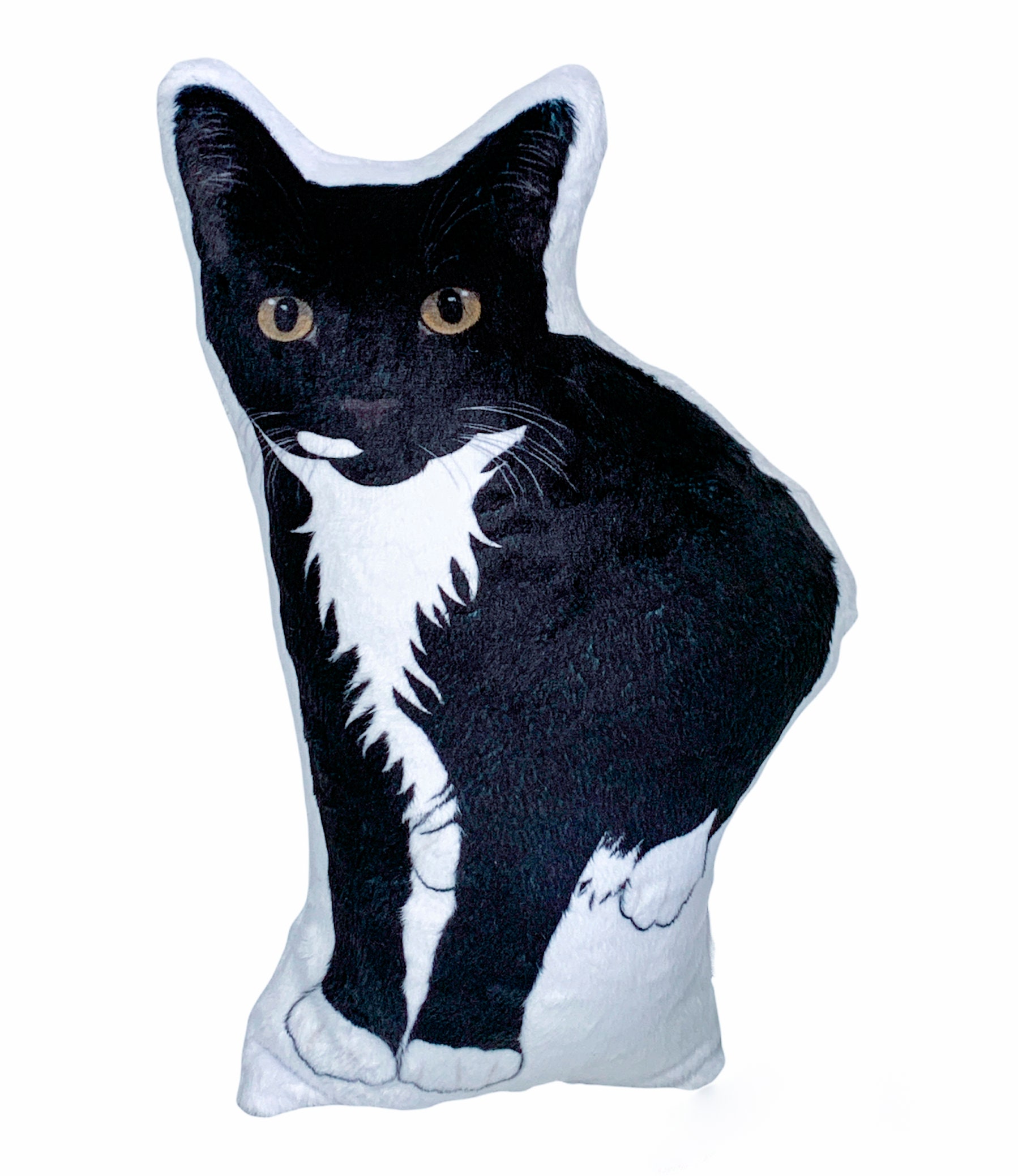 Tuxedo Cat Plushie SMALL Cat Shaped Plush Pillow Black and Etsy
