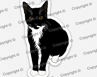 Tuxedo Cat Sticker Cat Vinyl Sticker DIE Cut Cat Sticker Tuxedo Cat Lovers Cat Mom Cat Dad Cool Cat Stuff Cat Tuxedo Stickers Half Mustache