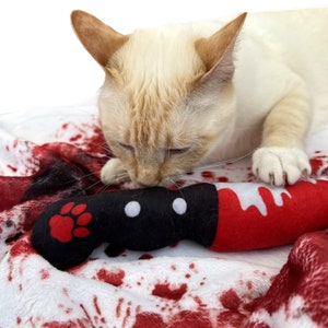 Bloody Knife Catnip Toy The ORIGINAL Bloody Knife Refillable Catnip Toy Halloween Catnip Toy for Killer Cats Washable Catnip Toy No Glue image 9